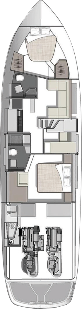 Yacht Cranchi 60ft VIDA bottom